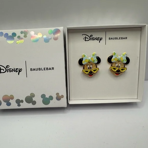 BaubleBar Disney Minnie Mouse sunglasses earrings NWT - Picture 2 of 5